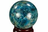 Bright Blue Apatite Sphere - Madagascar #121840-1